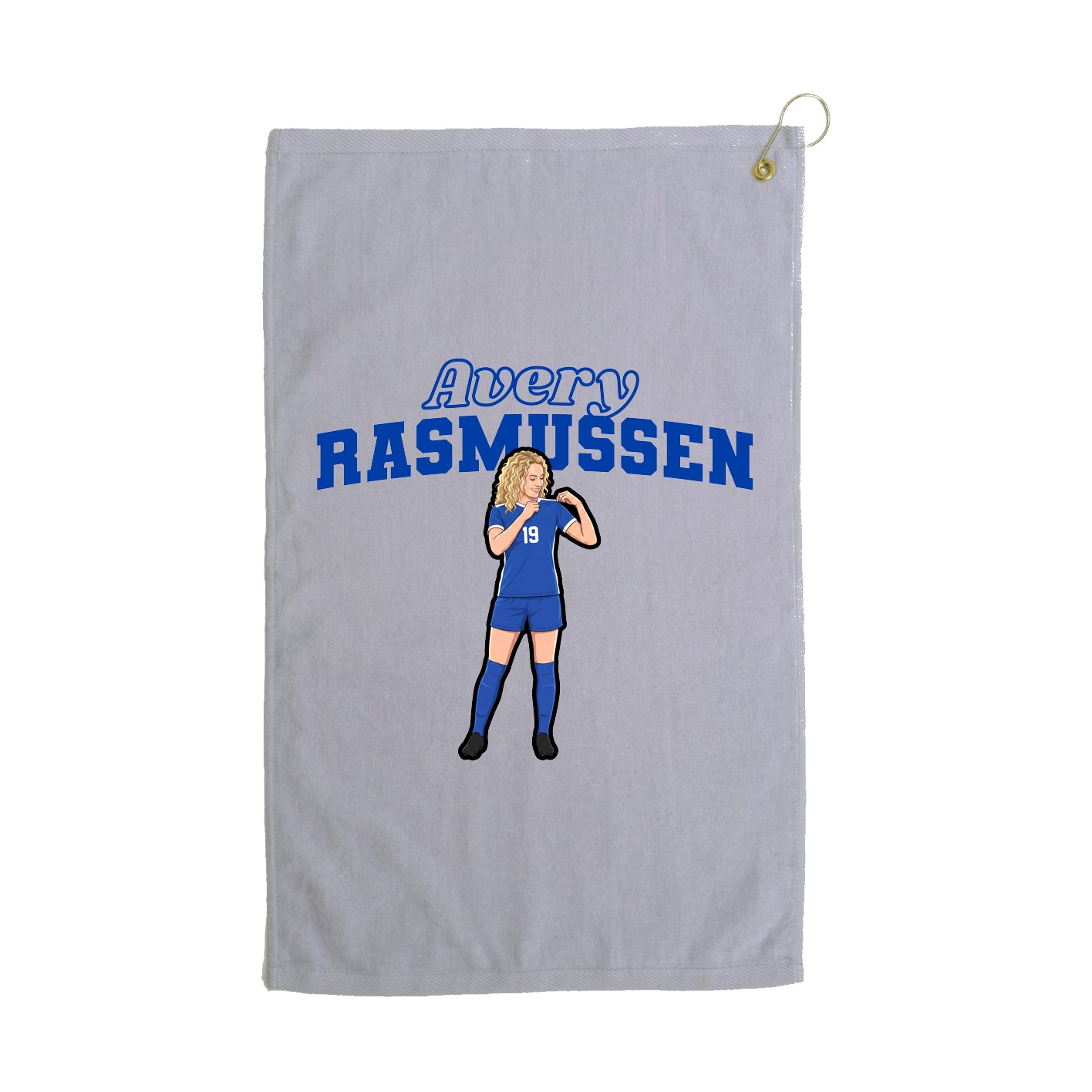 Golf Towel — Name Arch in Grey