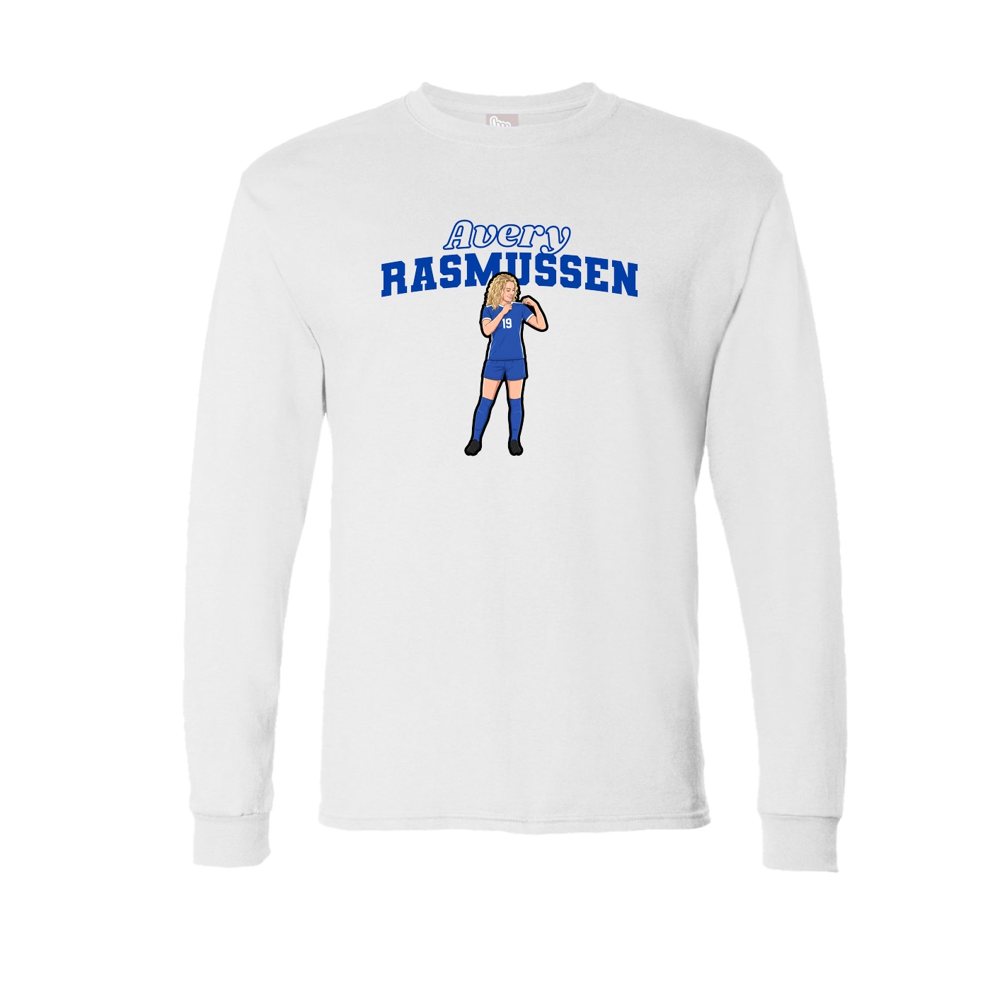 Long Sleeve Tee — Name Arch in White