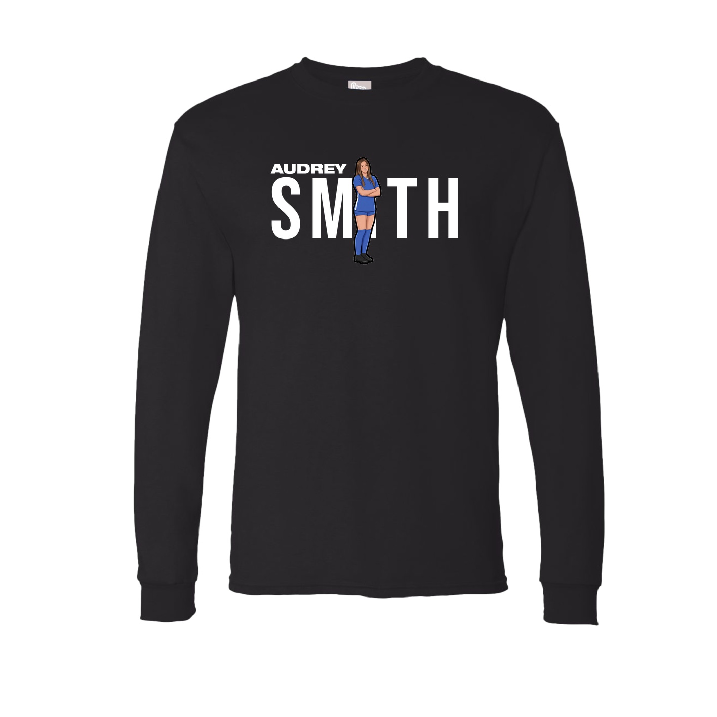 Long Sleeve Tee — Player Name in Black