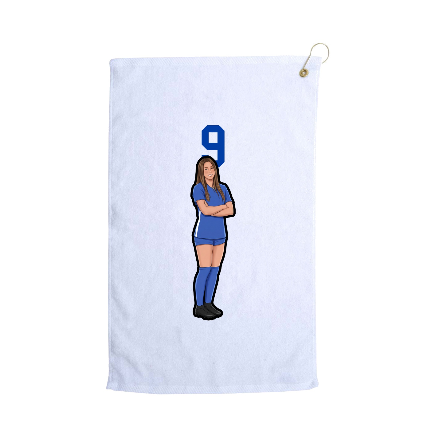 Golf Towel — Number Top in White