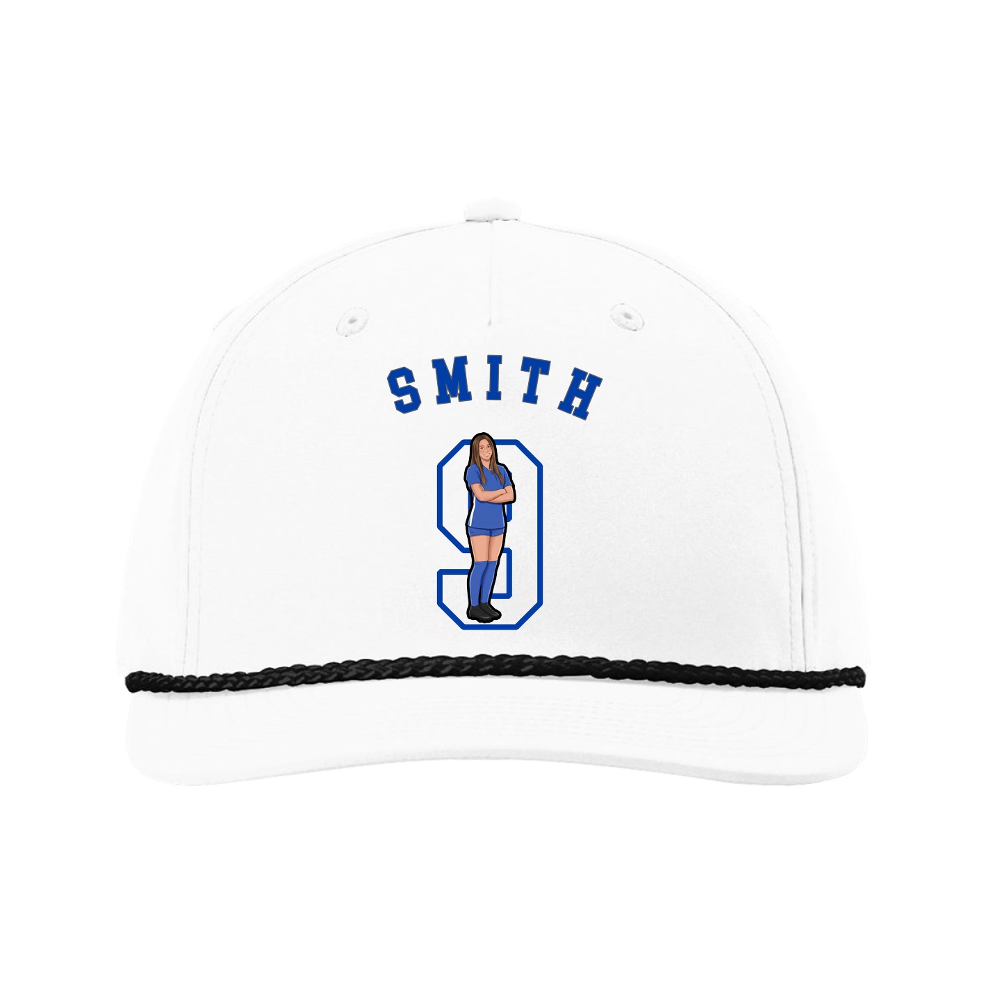 Five-Panel Classic Rope Cap — Shirsey Arch in White