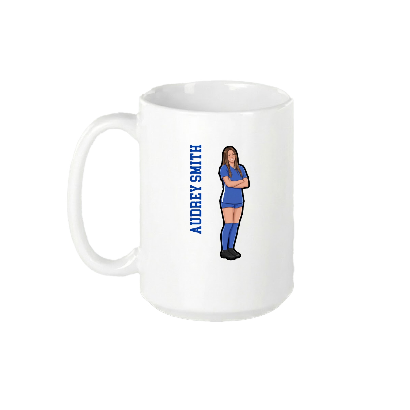 15oz Coffee Mug — Name Vertical in White