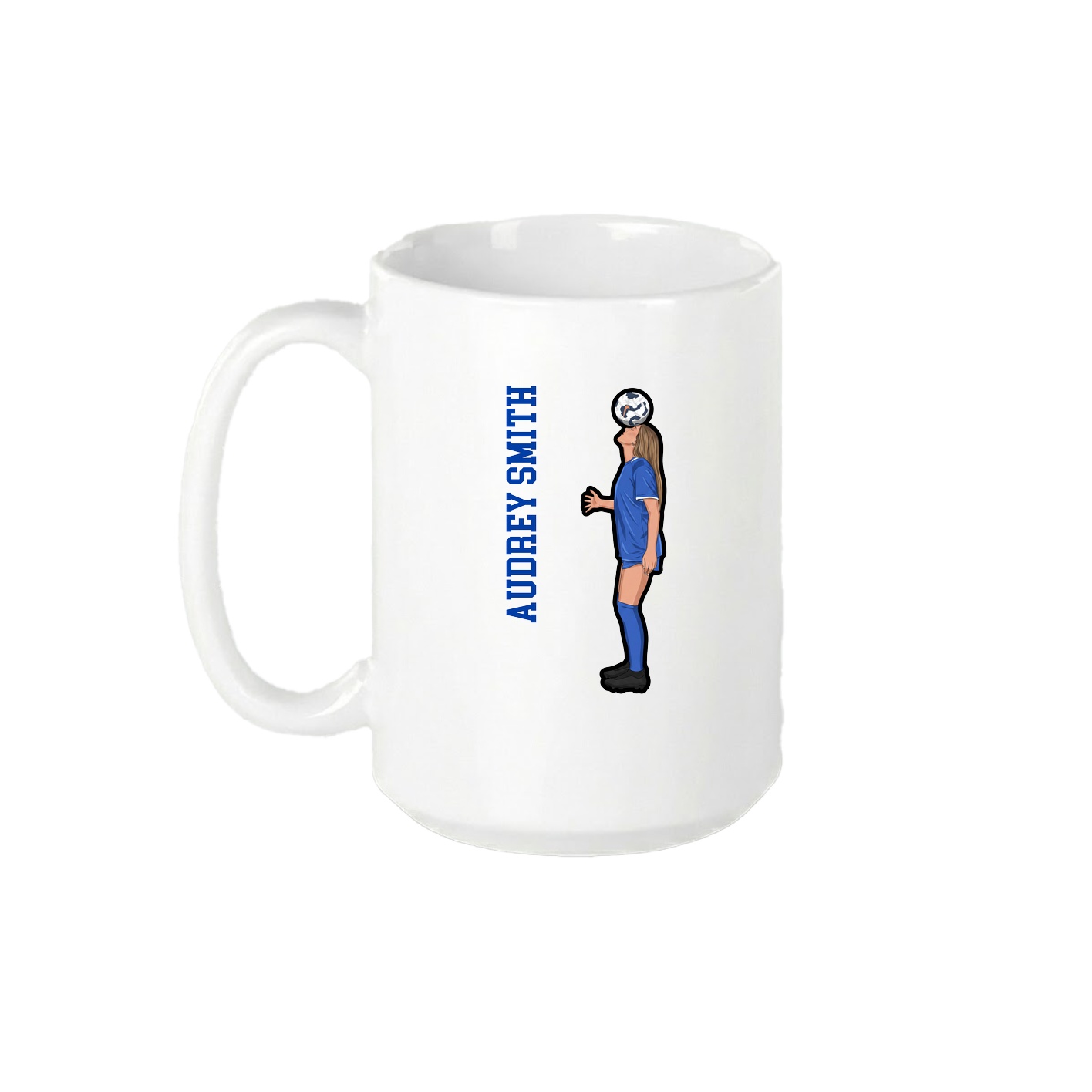 15oz Coffee Mug — Name Vertical in White