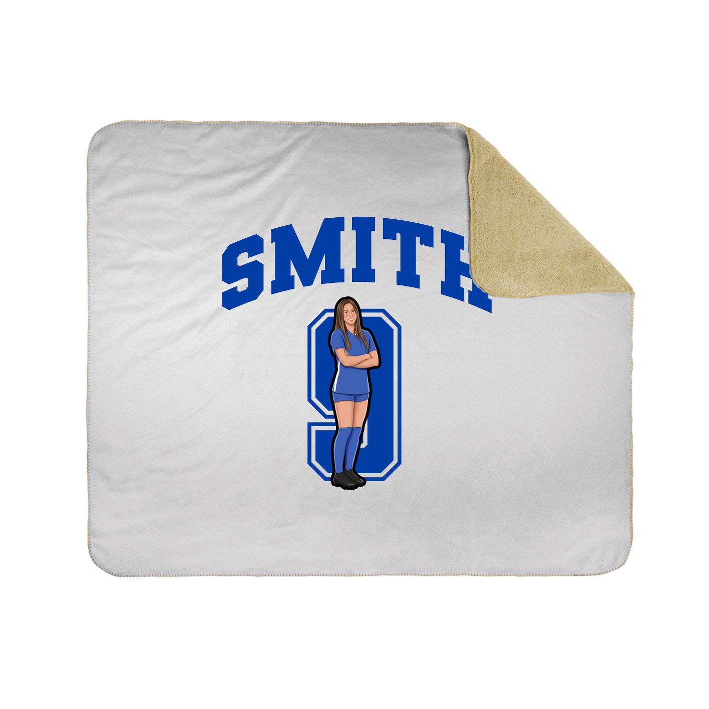 Throw Blanket — Number in White