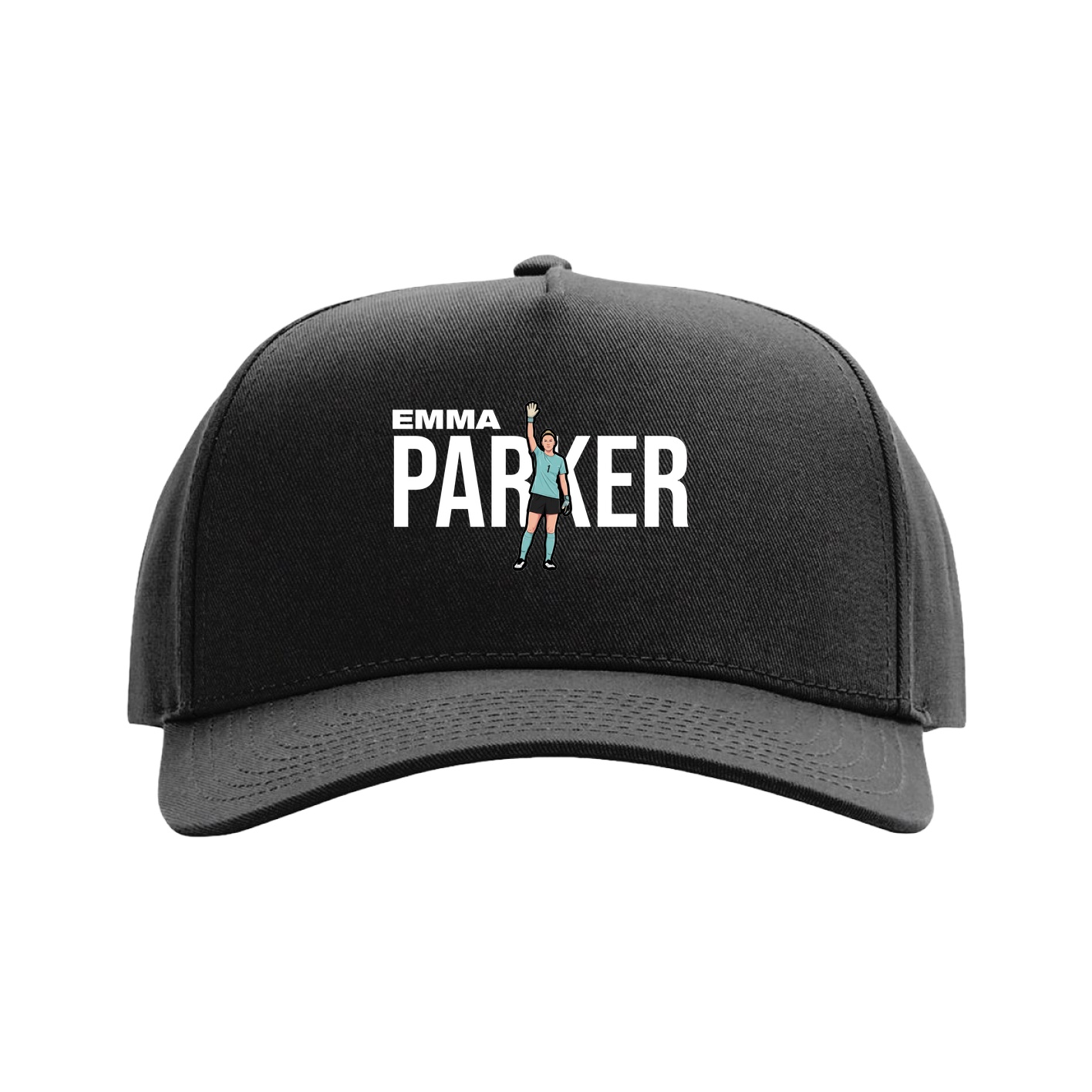 Full Fabric Five-Panel Champ Cap — Player Name in Black