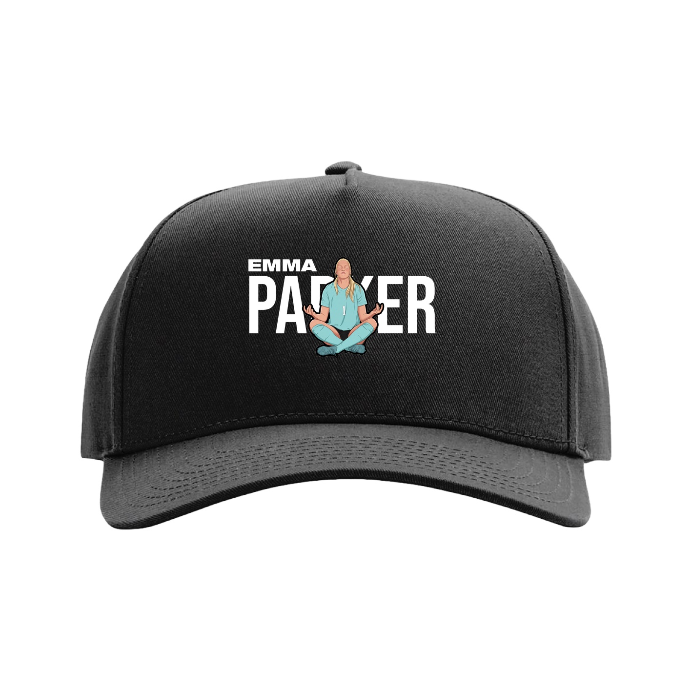 Full Fabric Five-Panel Champ Cap — Player Name in Black