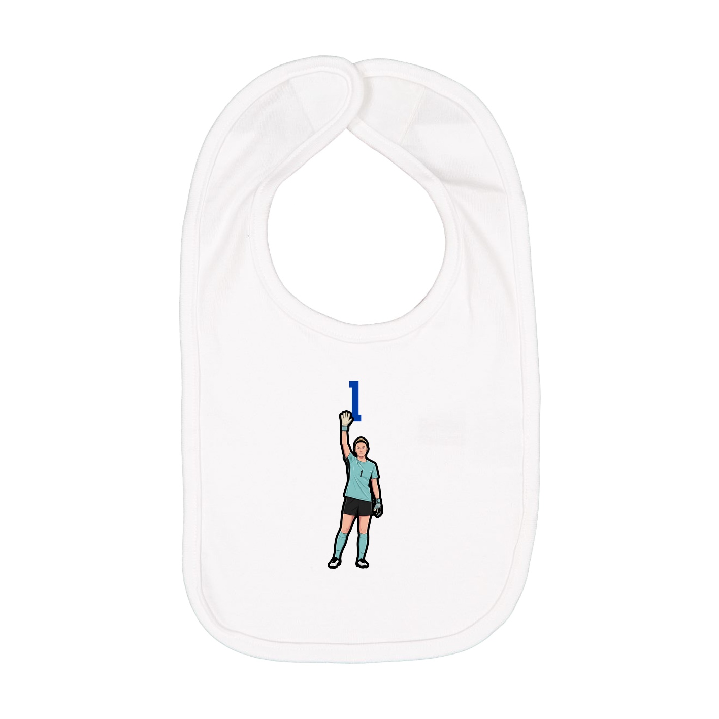 Infant Bib — Number Top in White
