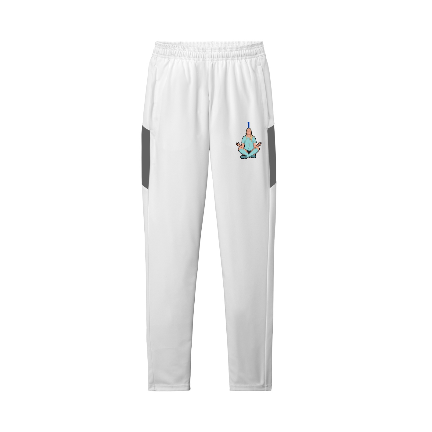 Team Travel Pant — Number Top in White/Grey