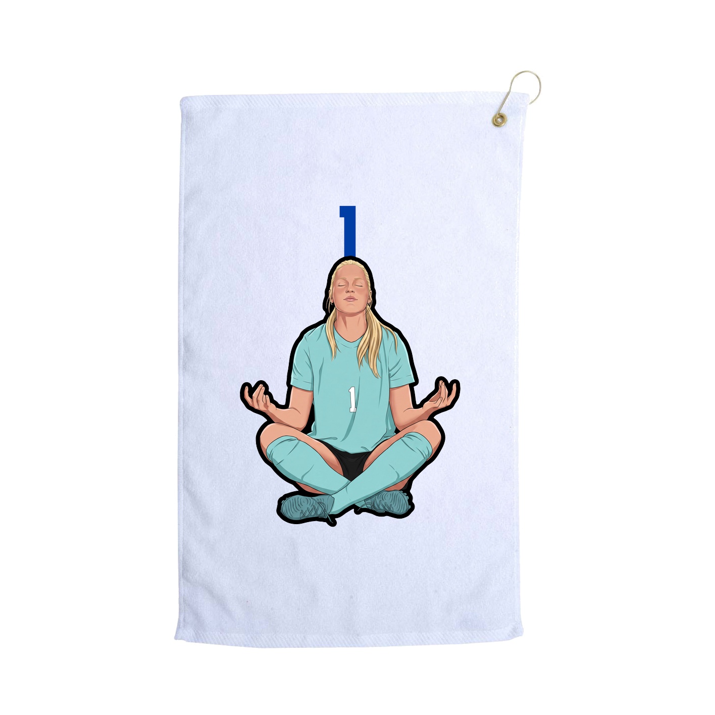 Golf Towel — Number Top in White
