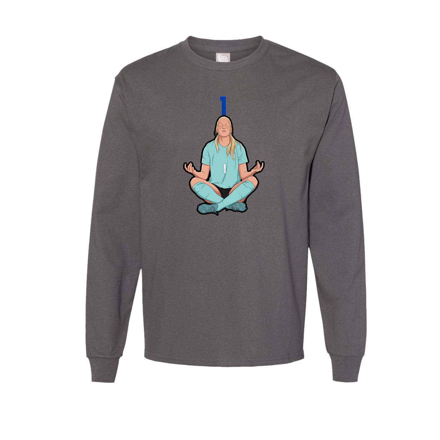 Long Sleeve Tee — Number Top in Grey