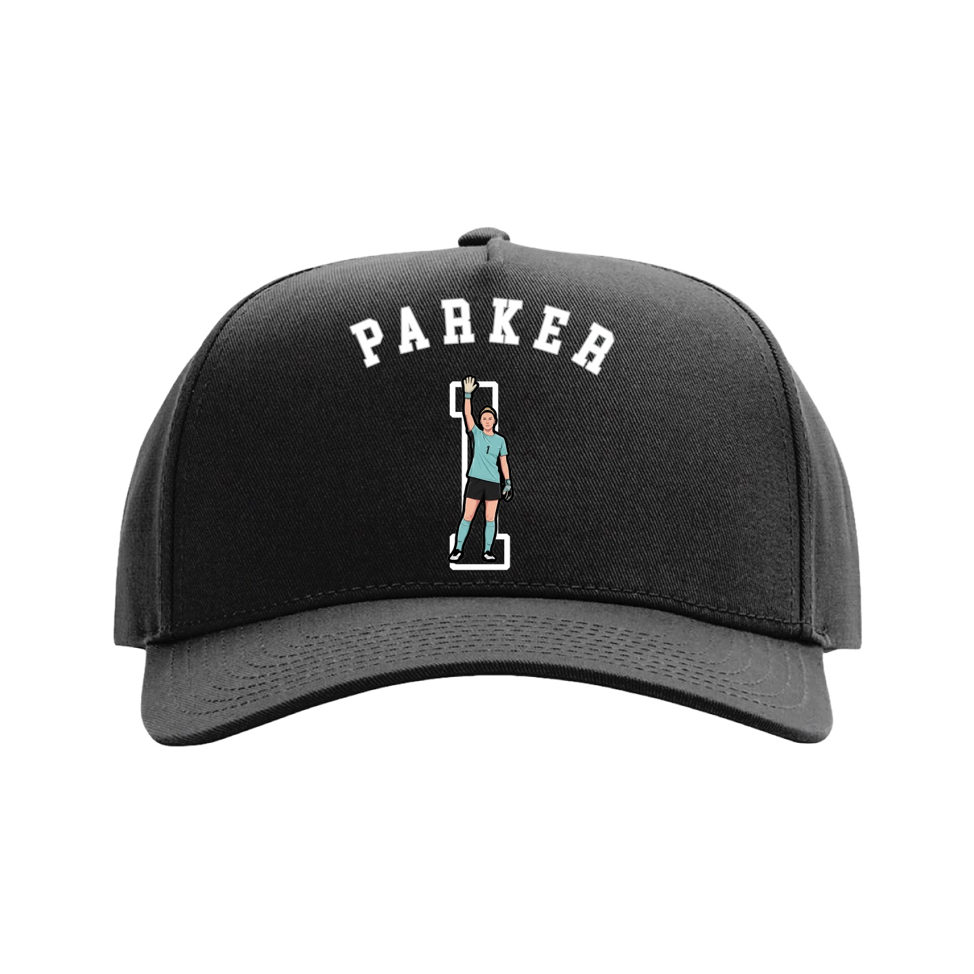 Full Fabric Five-Panel Champ Cap — Shirsey Arch in Black
