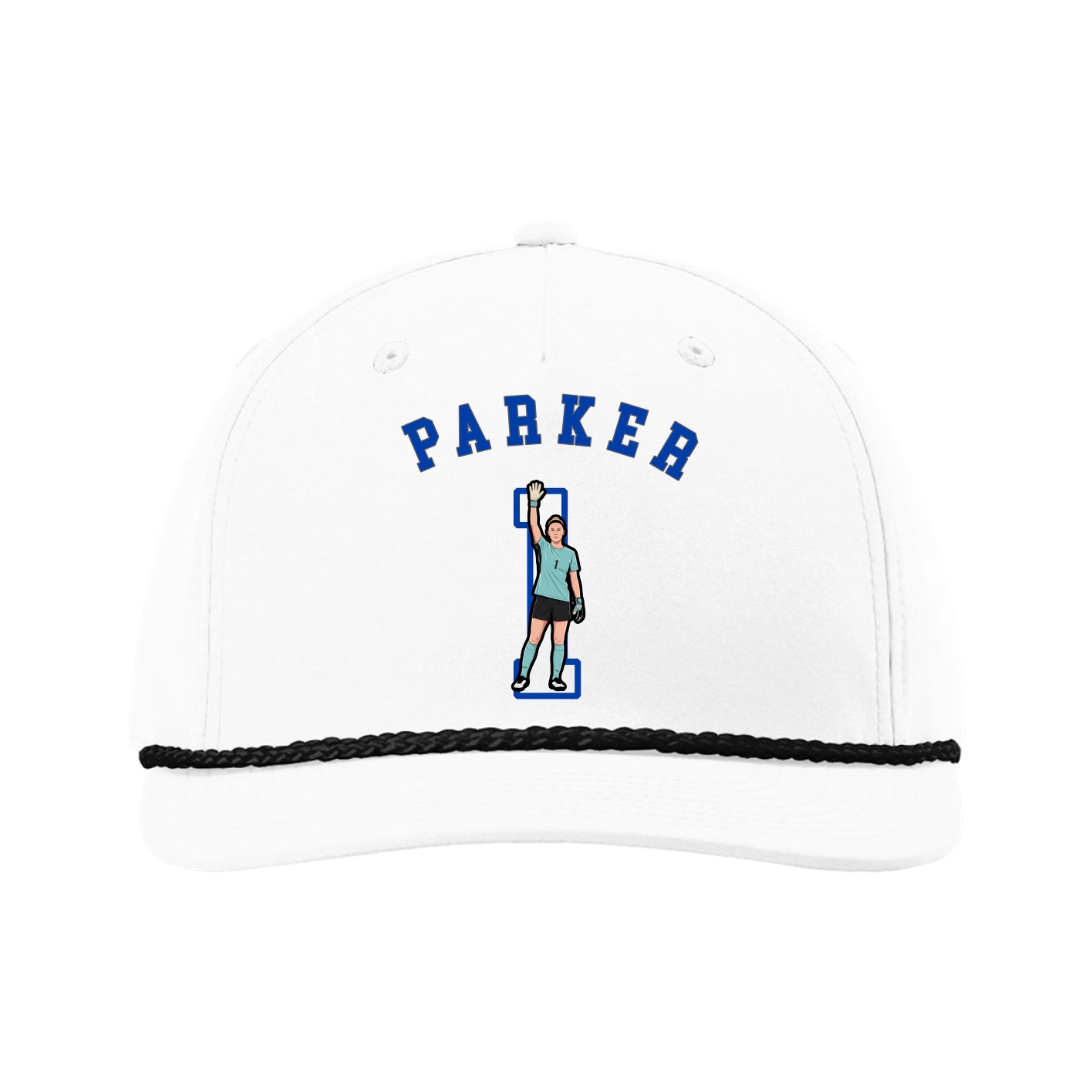 Five-Panel Classic Rope Cap — Shirsey Arch in White