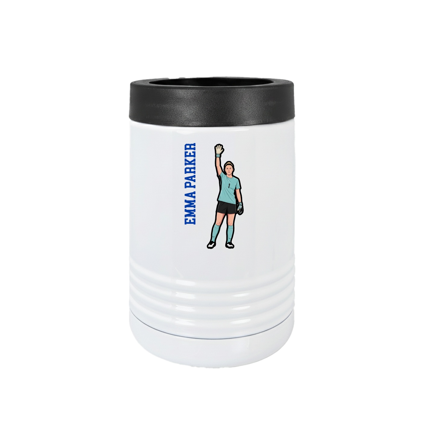 Beverage Holder — Name Vertical in White