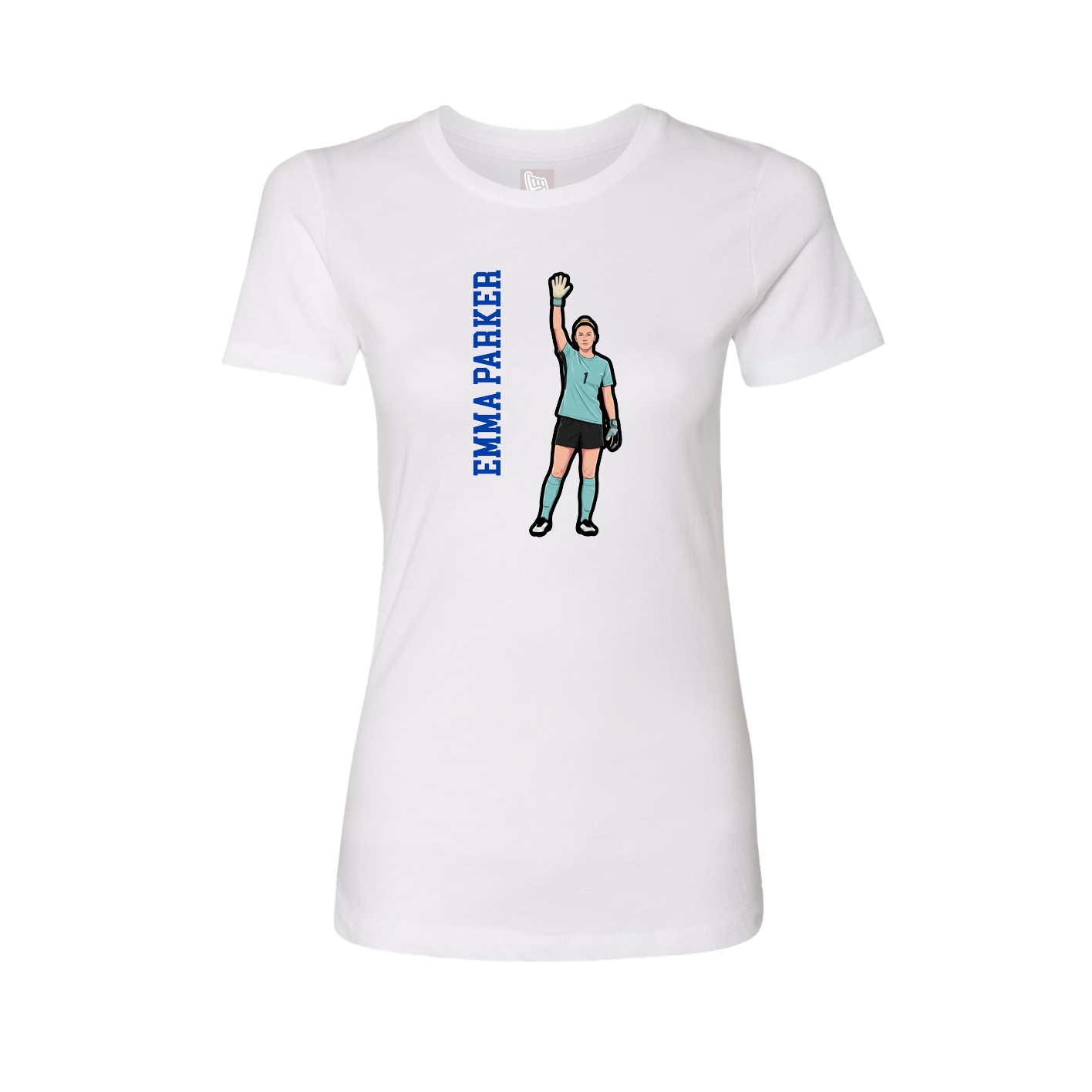 Fitted Women's Tee — Name Vertical in White