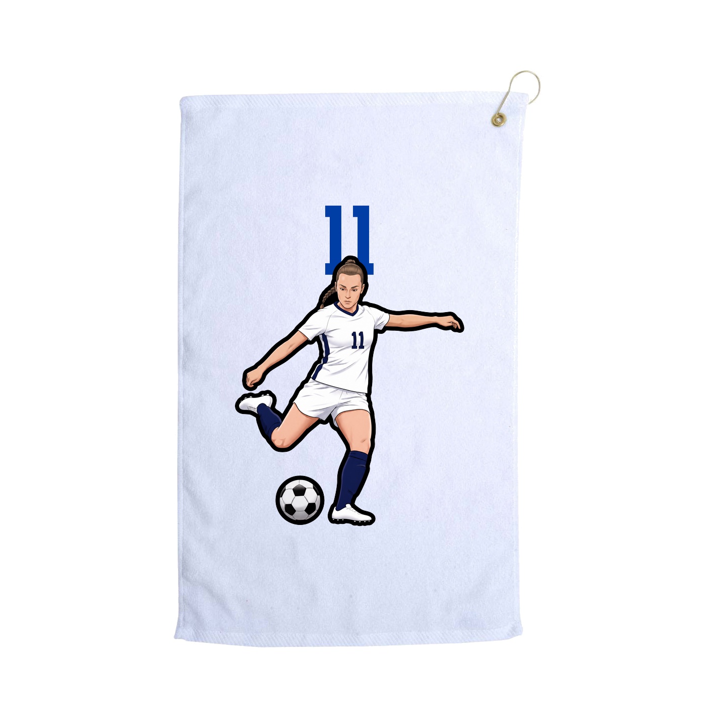 Golf Towel — Number Top in White