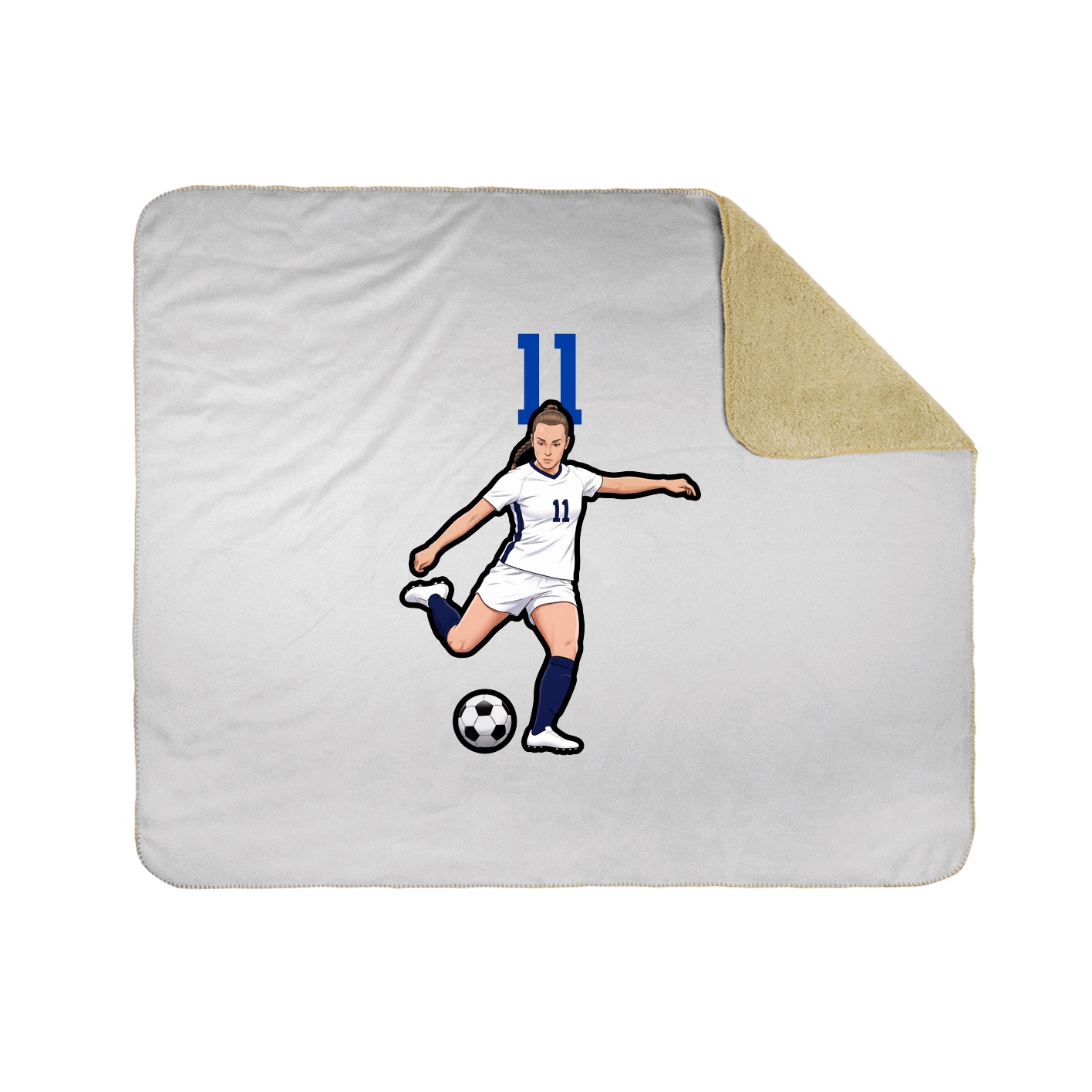 Throw Blanket — Number Top in White