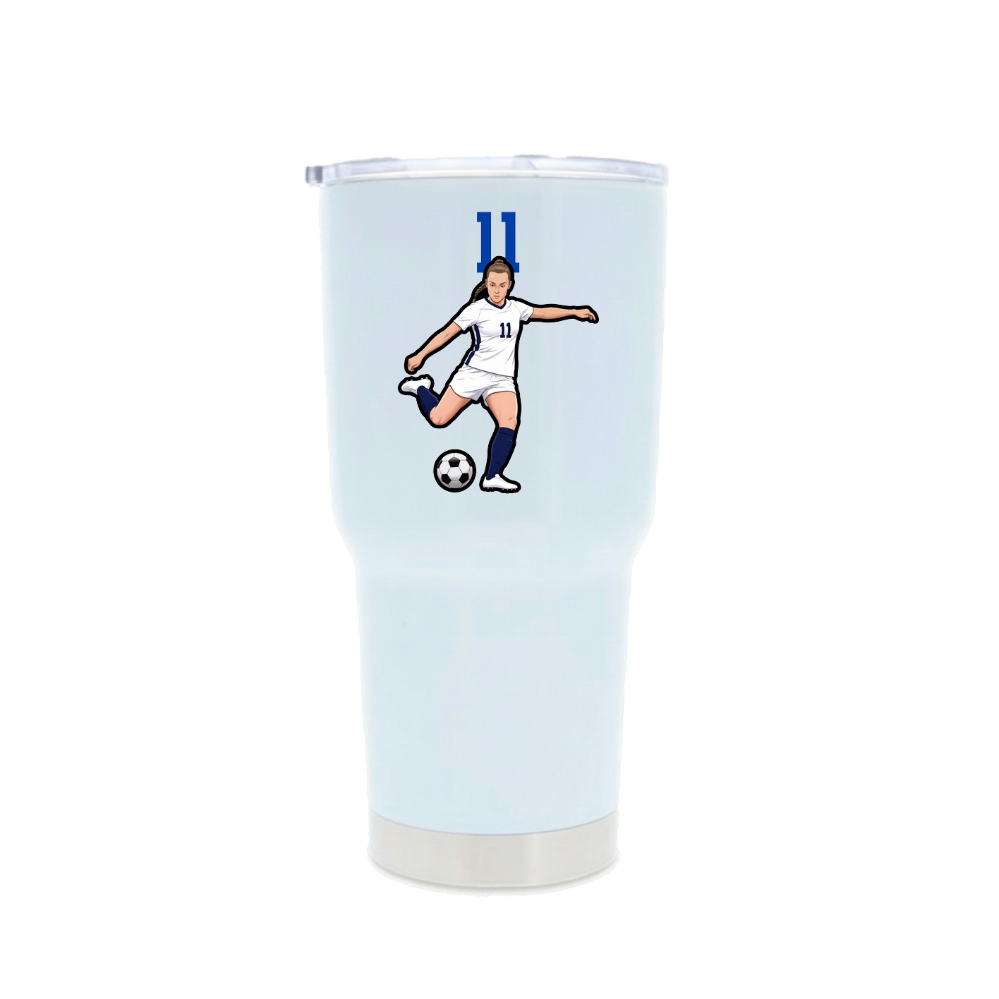 30oz Stainless Steel Tumbler — Number Top in White