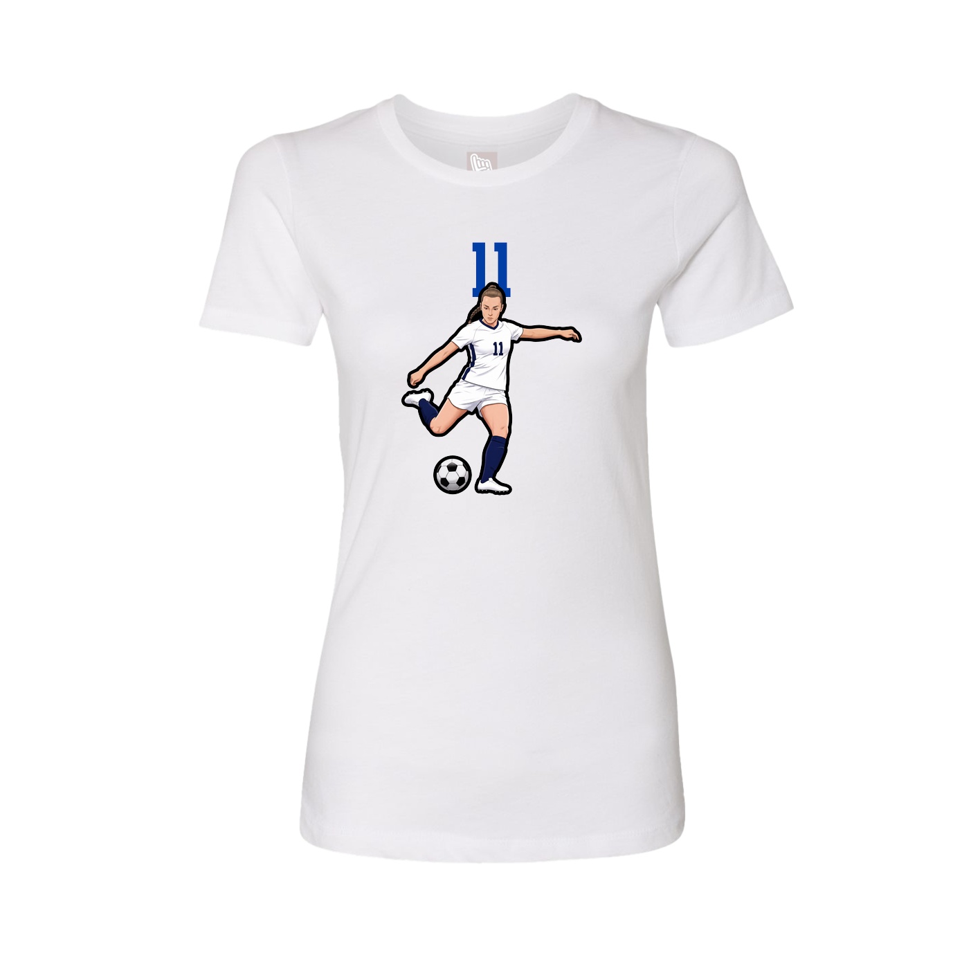 Fitted Women's Tee — Number Top in White
