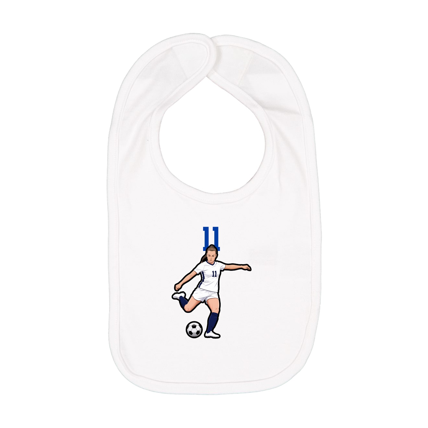 Infant Bib — Number Top in White