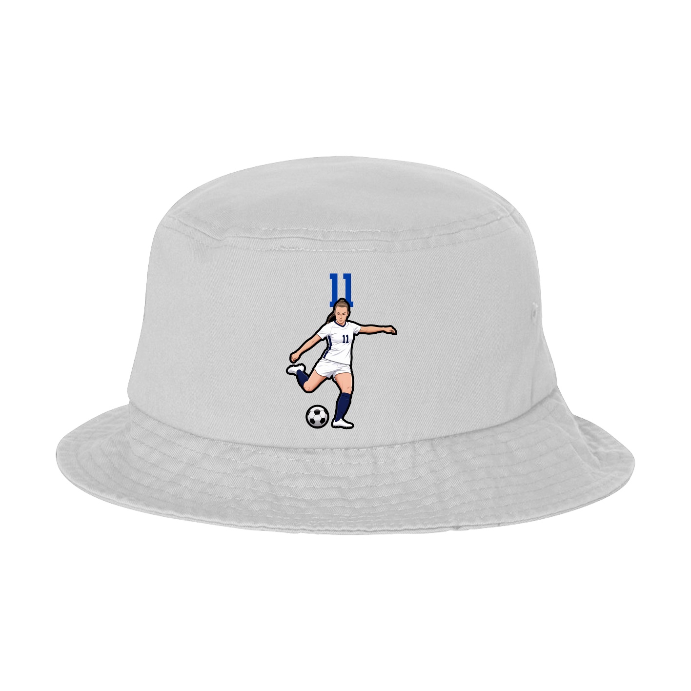 Bucket Cap — Number Top in White