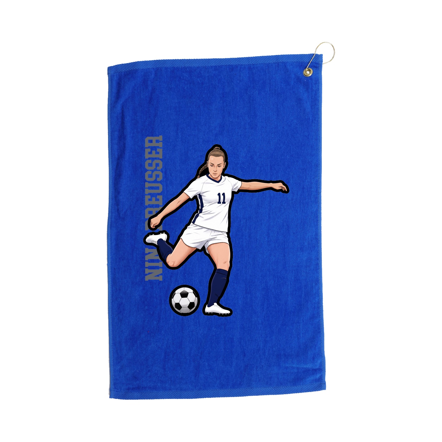 Golf Towel — Name Vertical in Royal