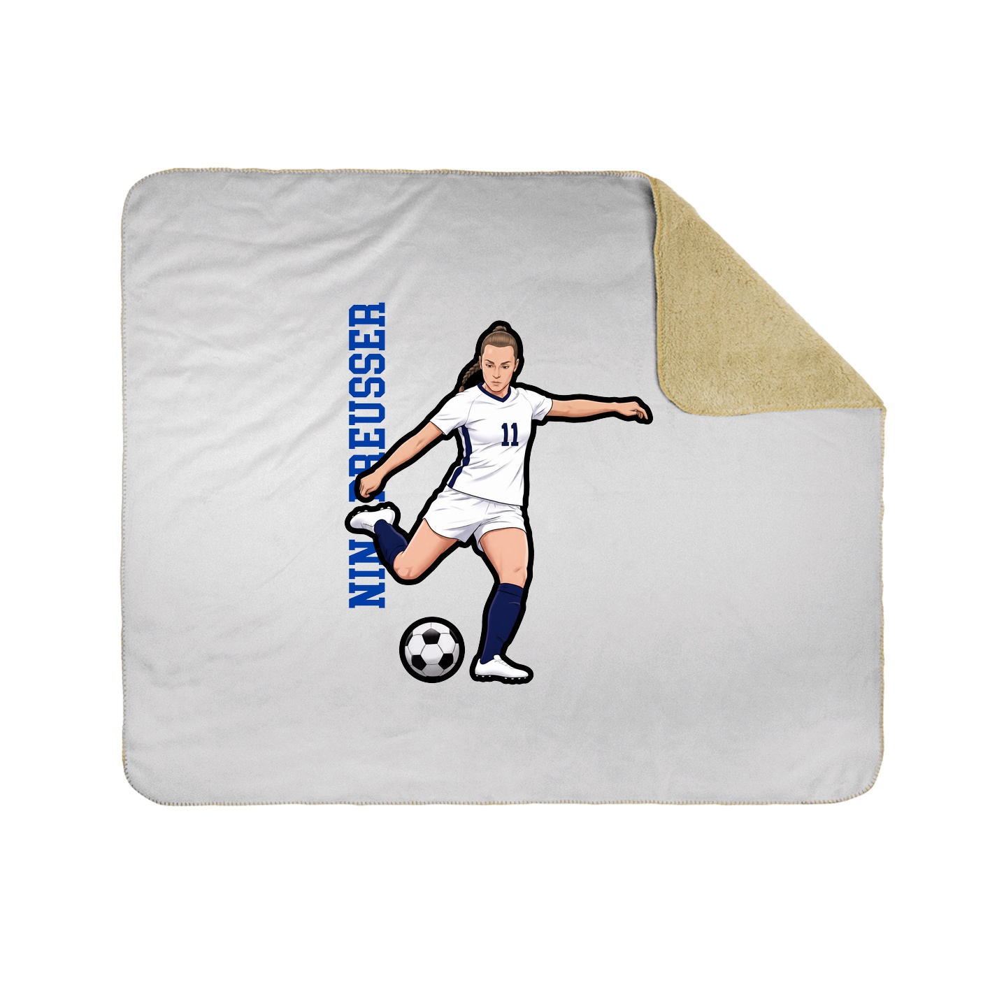 Throw Blanket — Name Vertical in White