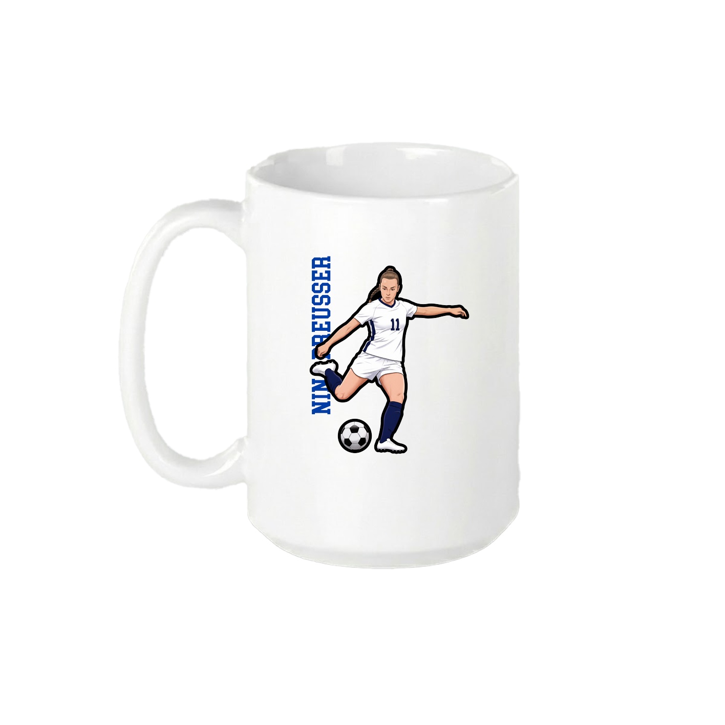 15oz Coffee Mug — Name Vertical in White