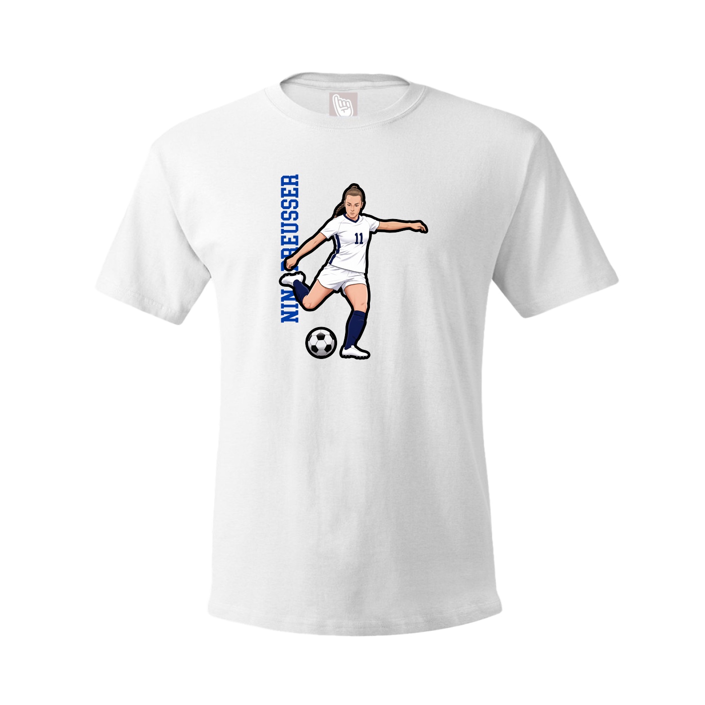 Tee — Name Vertical in White