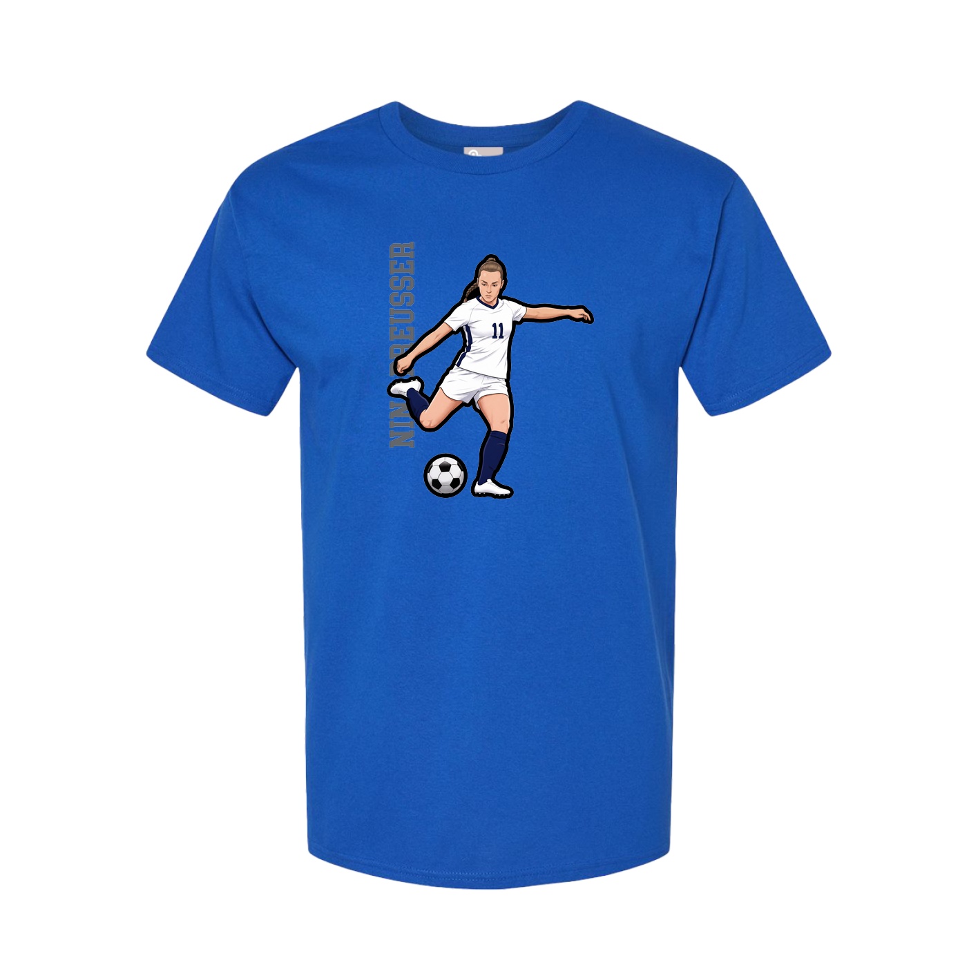 Youth Tee — Name Vertical in Royal