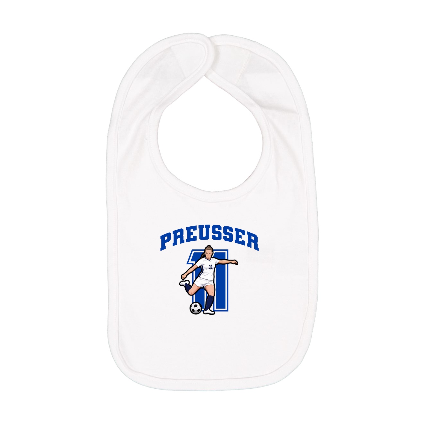 Infant Bib — Number in White
