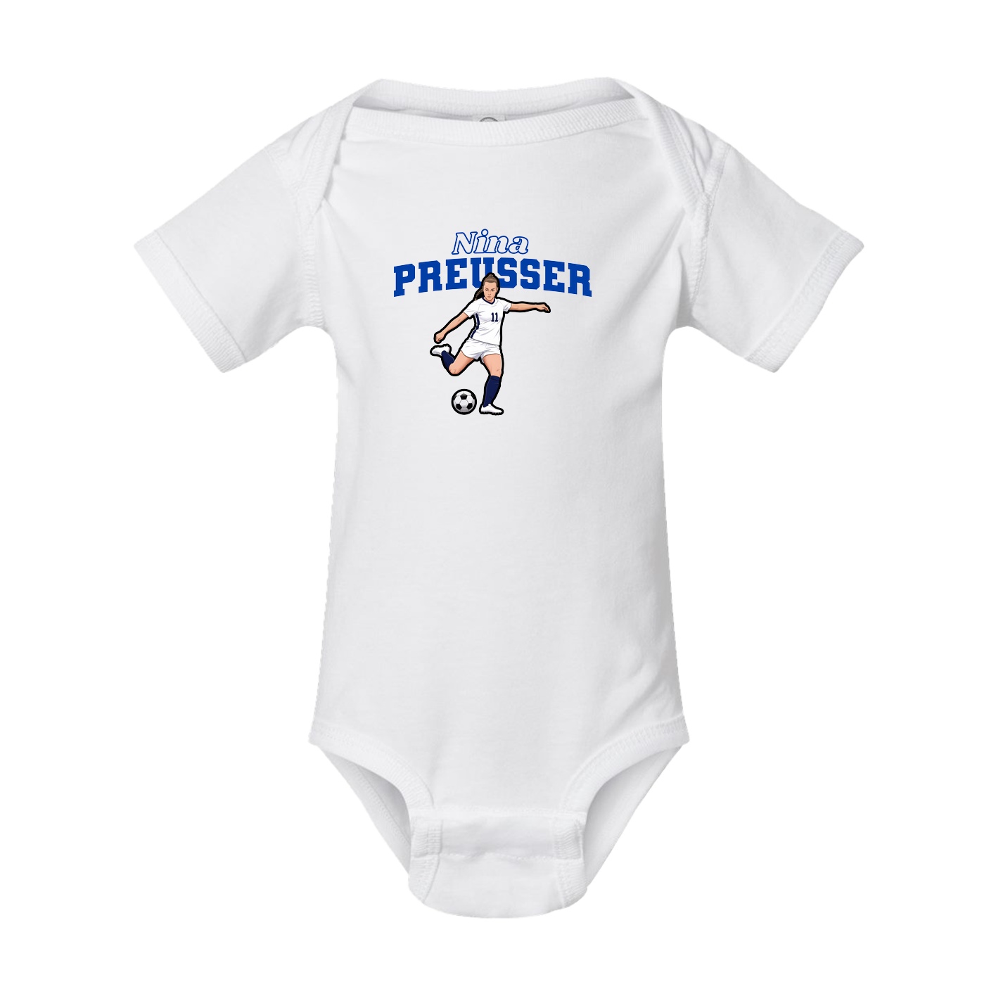 Baby Onesie — Name Arch in White