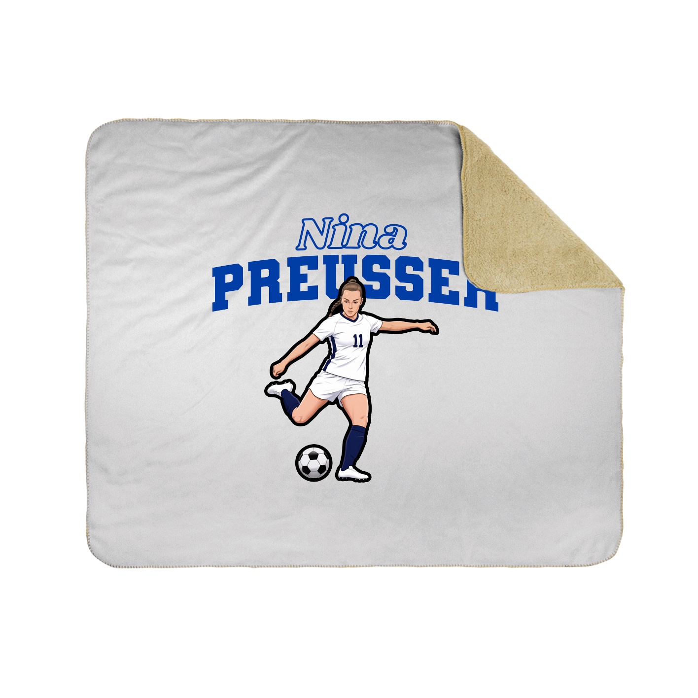 Throw Blanket — Name Arch in White