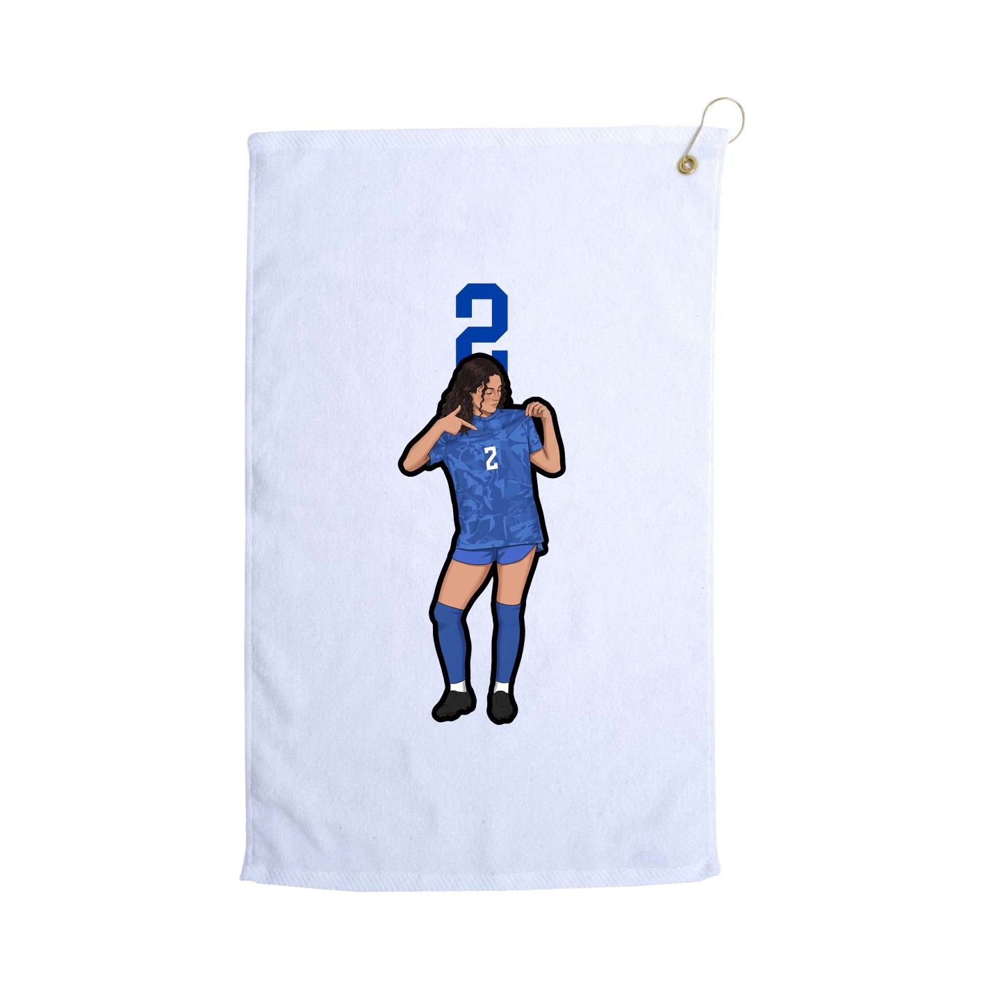 Golf Towel — Number Top in White