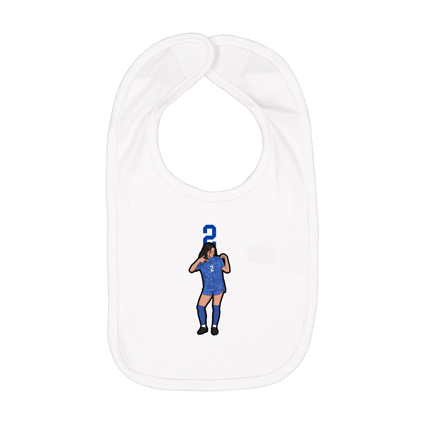 Infant Bib — Number Top in White