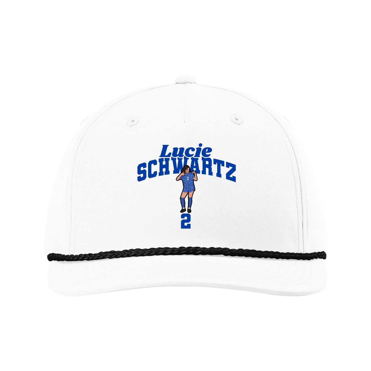 Five-Panel Classic Rope Cap — Signature Arch in White