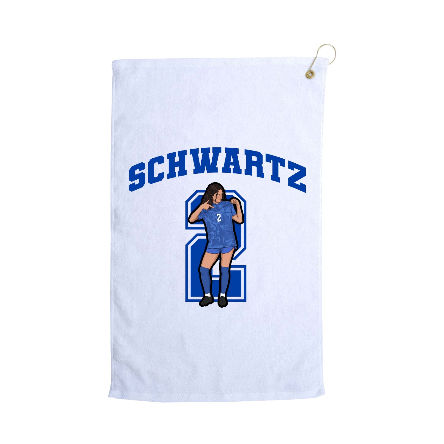 Golf Towel — Number in White