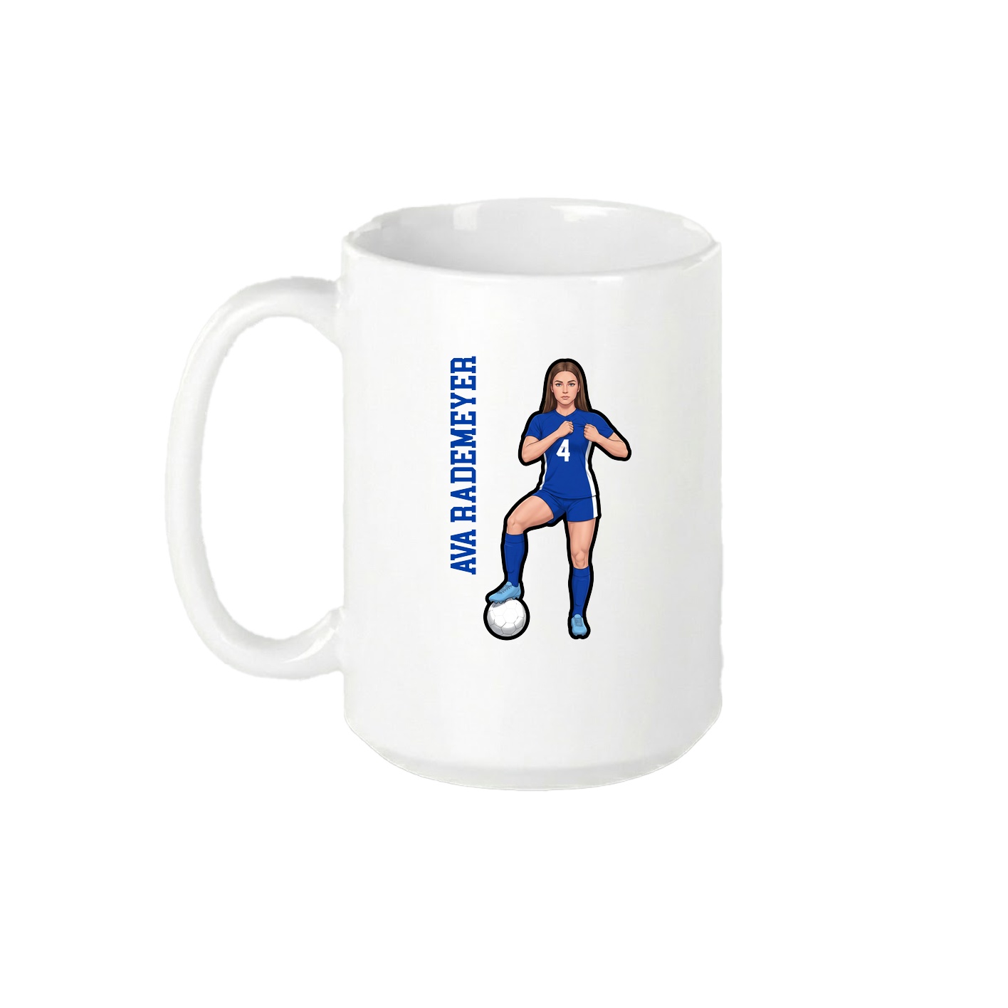15oz Coffee Mug — Name Vertical in White