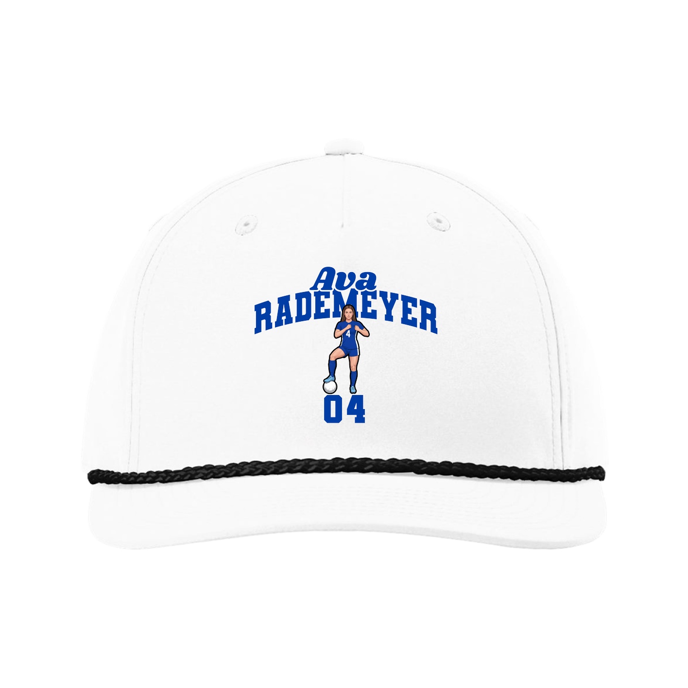 Five-Panel Classic Rope Cap — Signature Arch in White