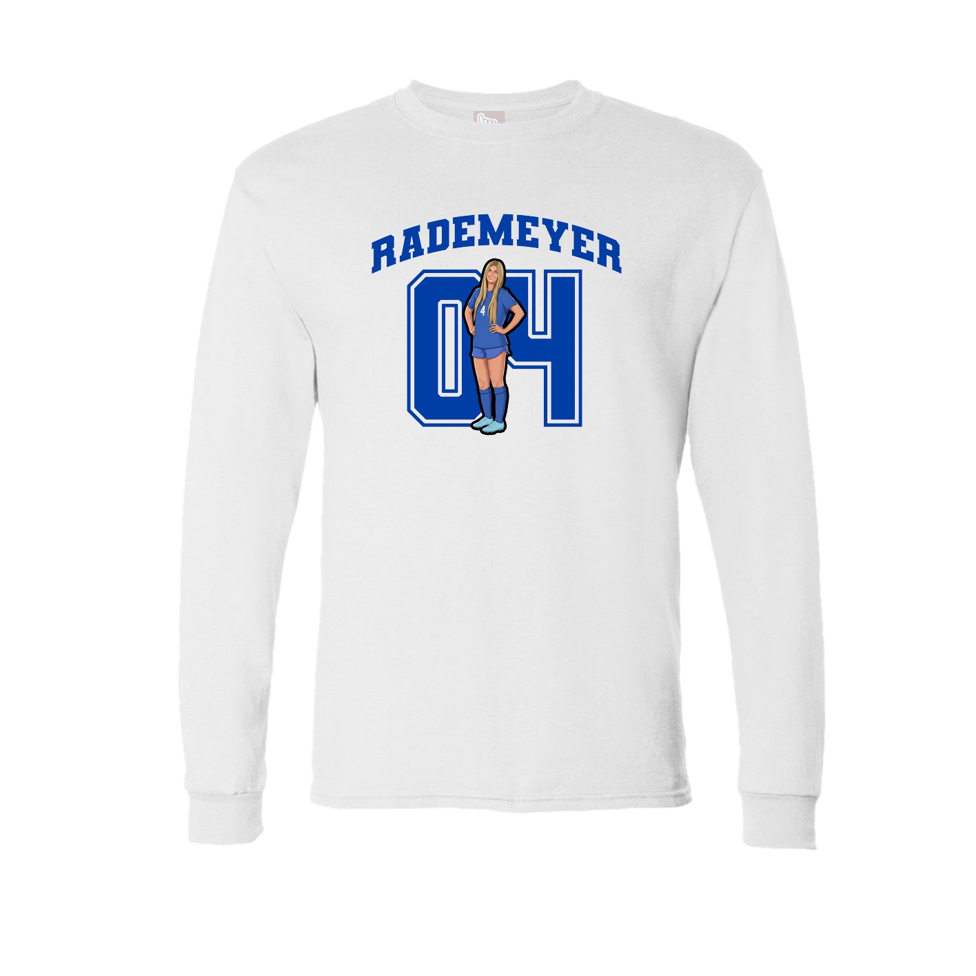 Long Sleeve Tee — Number in White