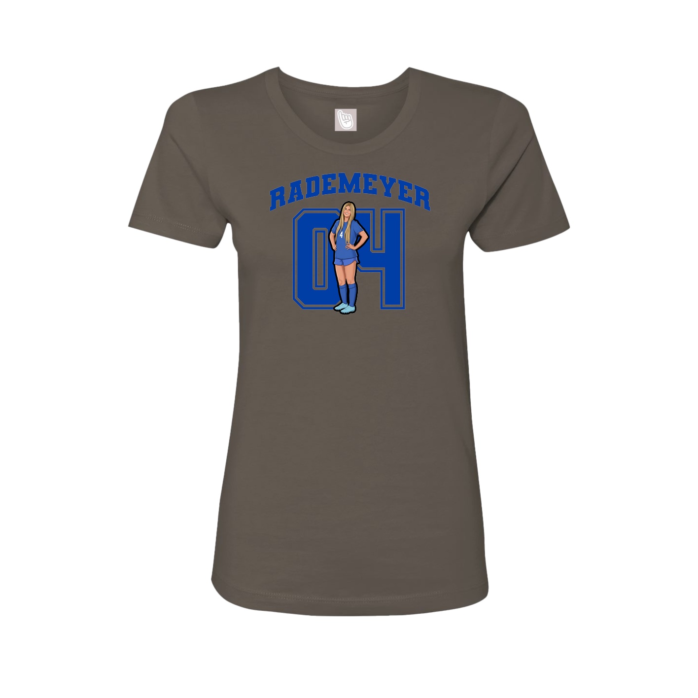 Fitted Women's Tee — Number in Grey