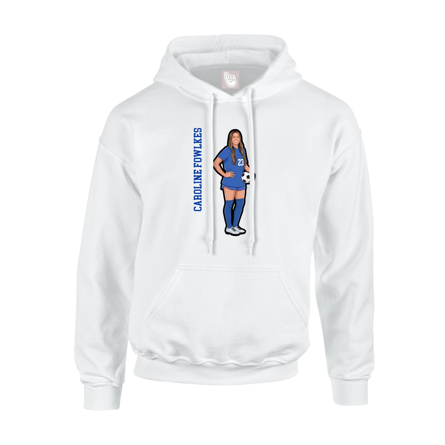 Youth Hoodie — Name Vertical in White
