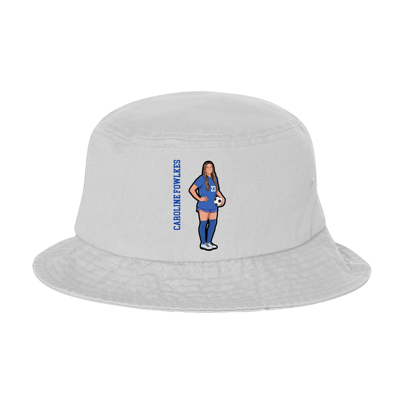 Bucket Cap — Name Vertical in White