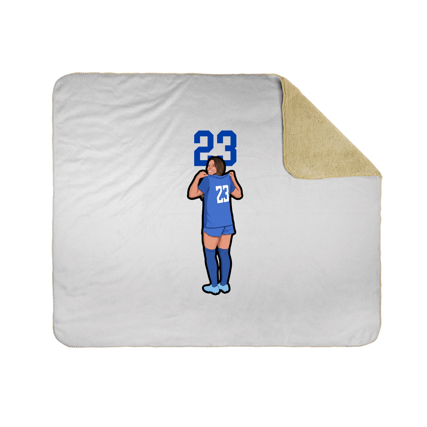 Throw Blanket — Number Top in White