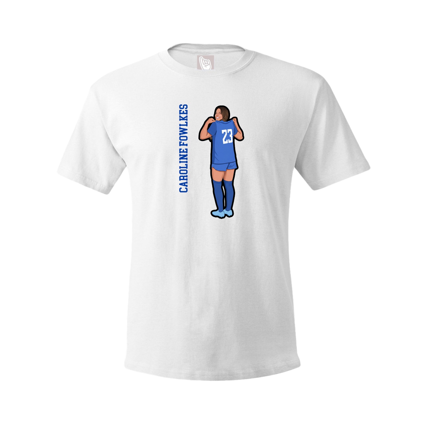 Tee — Name Vertical in White