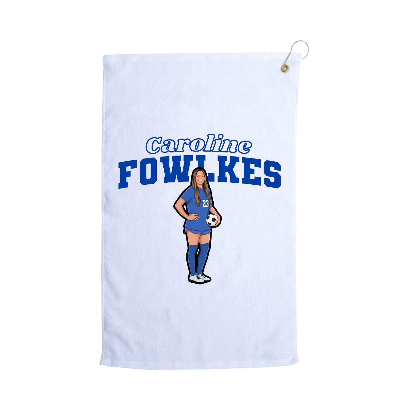 Golf Towel — Name Arch in White