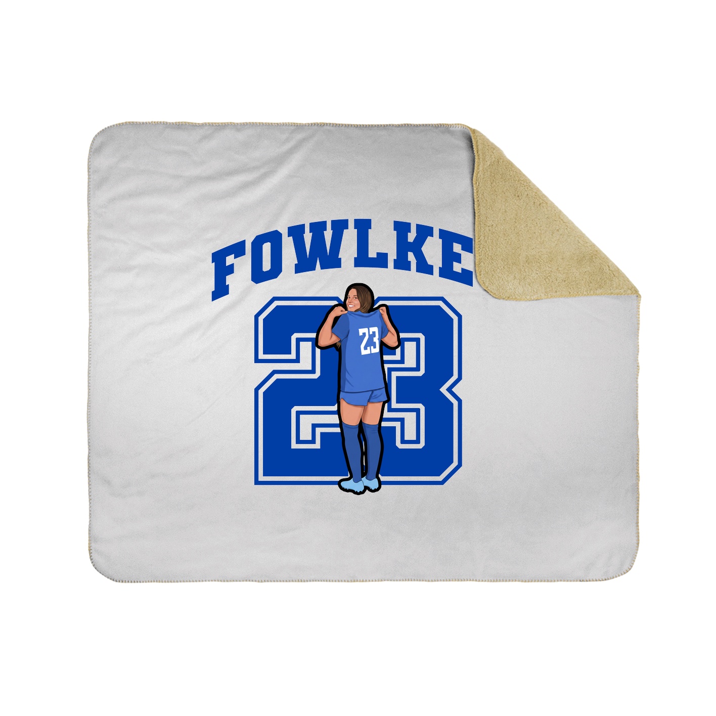 Throw Blanket — Number in White