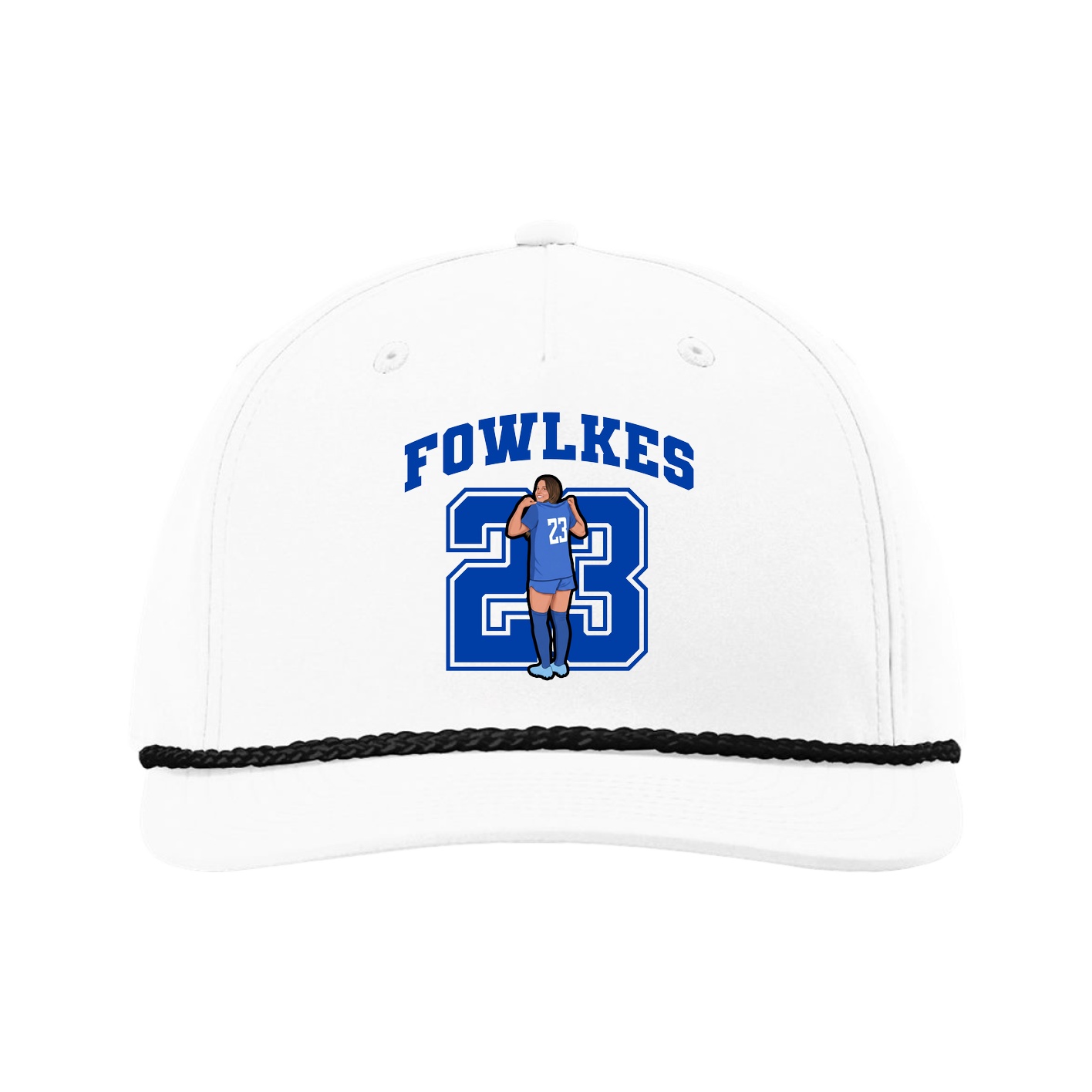 Five-Panel Classic Rope Cap — Number in White