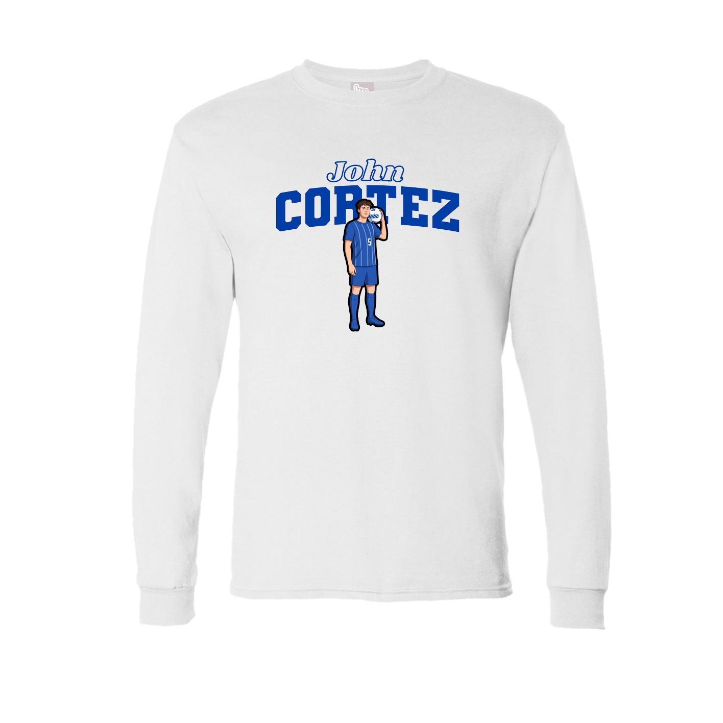 Long Sleeve Tee — Name Arch in White