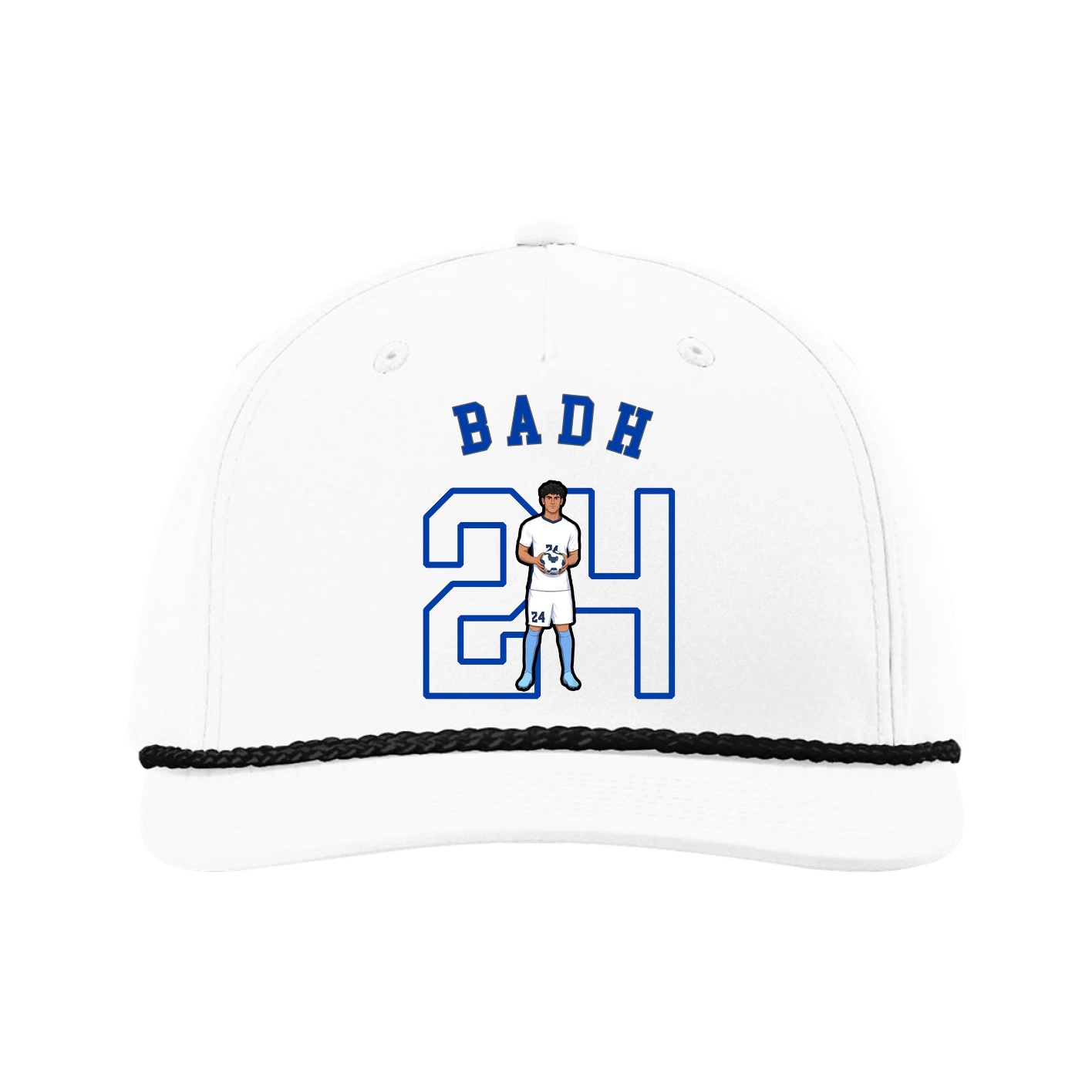 Five-Panel Classic Rope Cap — Shirsey Arch in White
