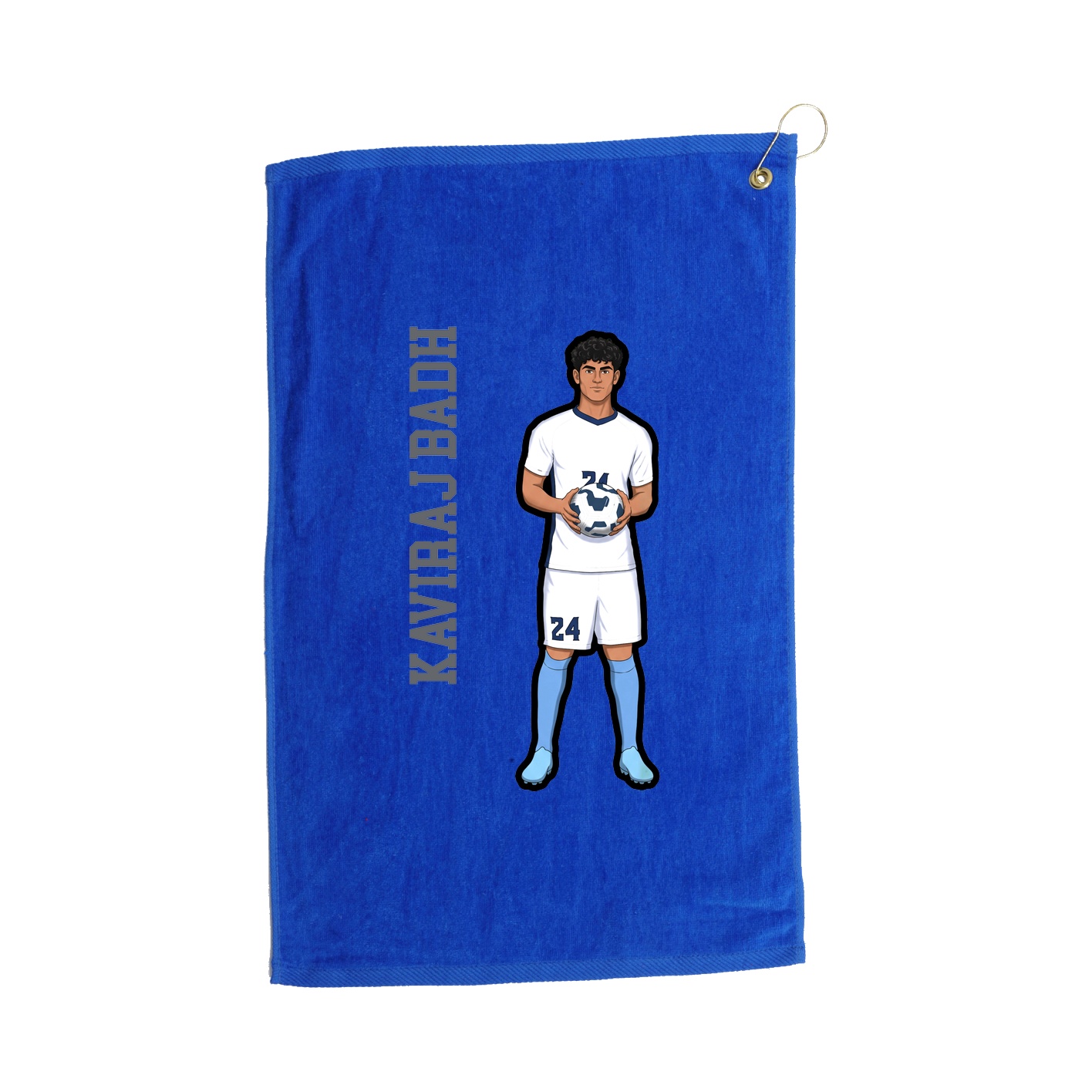 Golf Towel — Name Vertical in Royal
